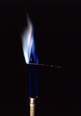 Lead compound burning with blue flame