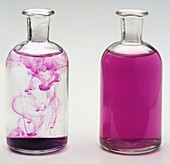 Two glass flasks containing Potassium