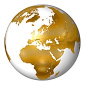 Golden Earth globe,artwork