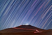 Star trails over Cerro Paranal telescopes