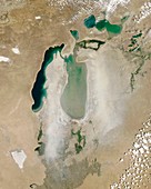 Dust storm over the Aral sea