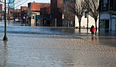 Flooded street,Ohio,USA