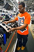 Car dashboard assembly line