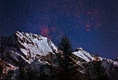Night sky over the Tyrol Alps,Austria