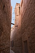 Dubai alley with wind tower