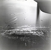 D-Day landings,aerial view,1944