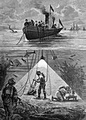 Divers using electric lighting,1886