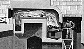 Crematorium furnace,19th century artwork
