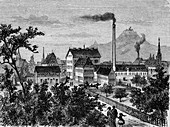 Factory and paper mill,artwork