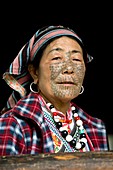 Dulong woman with facial tattoos