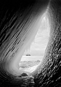 Antarctic ice grotto and Terra Nova,1911