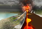Eruption of Mount Vesuvius,artwork