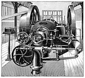 Industrial gas engine,19th century