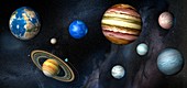 Artwork of exoplanets