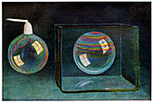 Soap bubbles in air,19th artwork