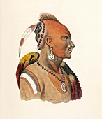 Native American man,19th century artwork