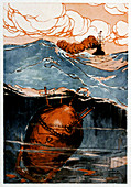 First World War naval mine,illustration