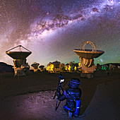 Photographing ALMA radio telescope,Chile
