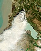 Forest fire,Alaska,satellite image