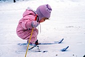 Toddler skiing