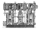 Marine steam engine,19th century