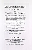 Fauchard's 'Le Chirurgien Dentiste'
