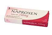 Box of 250mg tablets of Naproxen