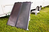 solar water heating attached to a caravan