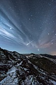 Aurora borealis and shooting star,Norway
