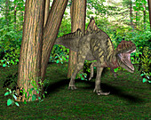 Concavenator dinosaur,illustration