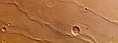 Ridges and craters,Mars Express image