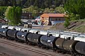 Tanker cars at rail yard,USA