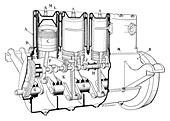Knight car engine,early 20th century