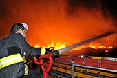 Raging fire near the Haifa oil Refinery