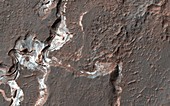 Canyon sediments on Mars,satellite image