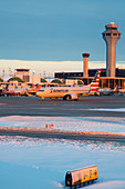 Passenger airliner taxiing,Chicago