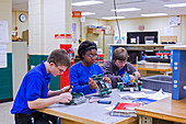 Engineering academy robotics students
