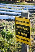 Organic land warning sign