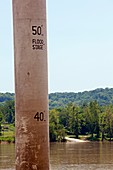 Water depth gauge,Ohio River,USA