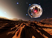 Alien planet and supernova