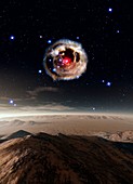 Alien planet and supernova
