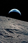 Earthrise over the Moon,illustration
