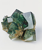 Green fluorite cubic crystal twins