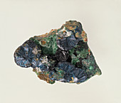 Clinoclase and olivenite crystals