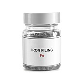 Jar containing iron filings