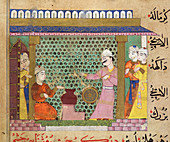 Preparing medicines,Indian manuscript