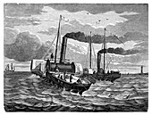 Channel telegraph cable laying,1850