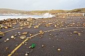 Debris hurled onto the seafront