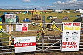 A protest camp against fracking