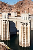 Intake towers for the hydro plant